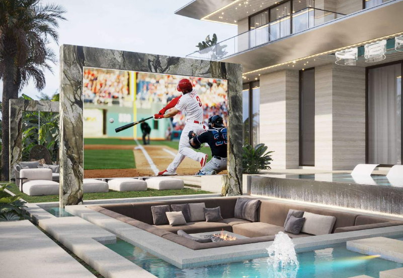 Brickell Drive waterfront development — outdoor lounge rendering